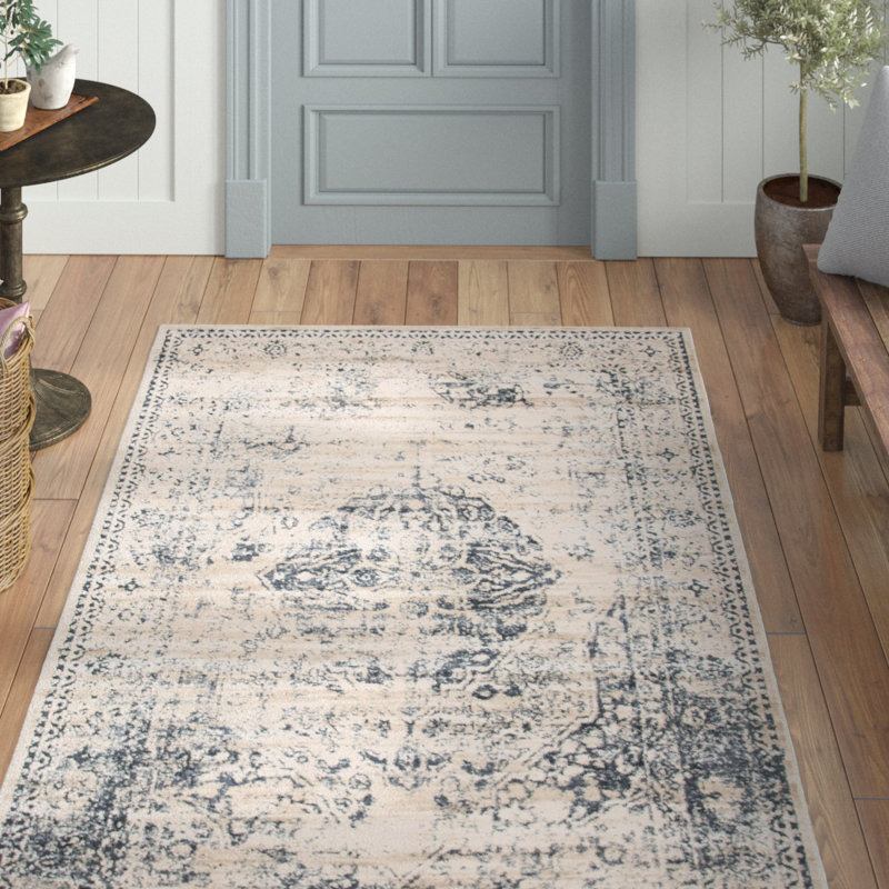 Laurel Foundry Modern Farmhouse Abbeville Oriental Dark Blue/Beige Area